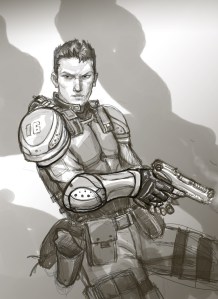 Lt Dylan Kim; art by Vladimir Rikowski